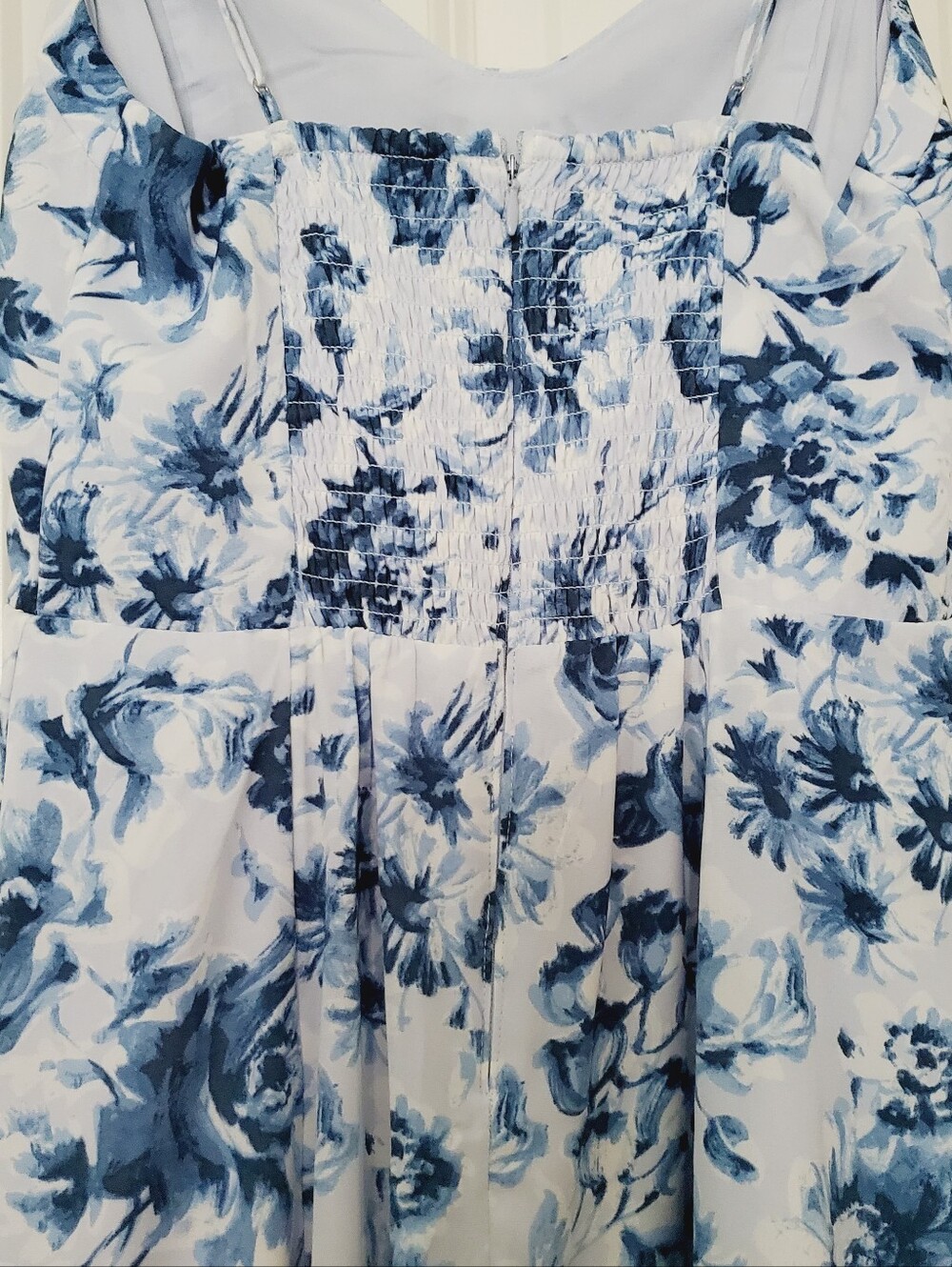 Abercrombie & Fitch Camille Blue Floral Midi Dress XS High Slit Cottagecore Boho - Picture 11 of 16